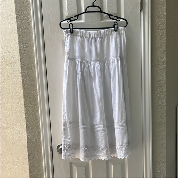 Vintage Miss Bennington Tiered White Skirt similar to Doen Sebastiene M/L - Picture 2 of 8